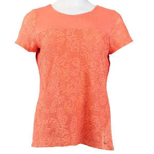 Calvin Klein Womens Metal Logo Bar Textured Tee Size XX-Large